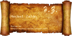 Heckel Zalán névjegykártya